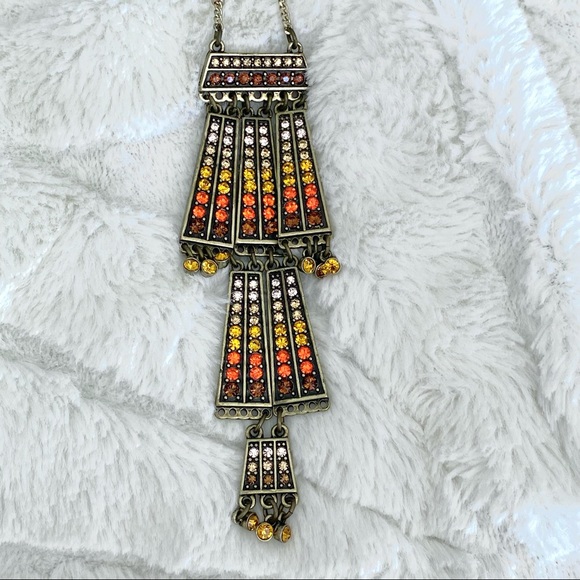 Sequin Jewelry - Sequin Brand Long Art Deco Rhinestone Necklace